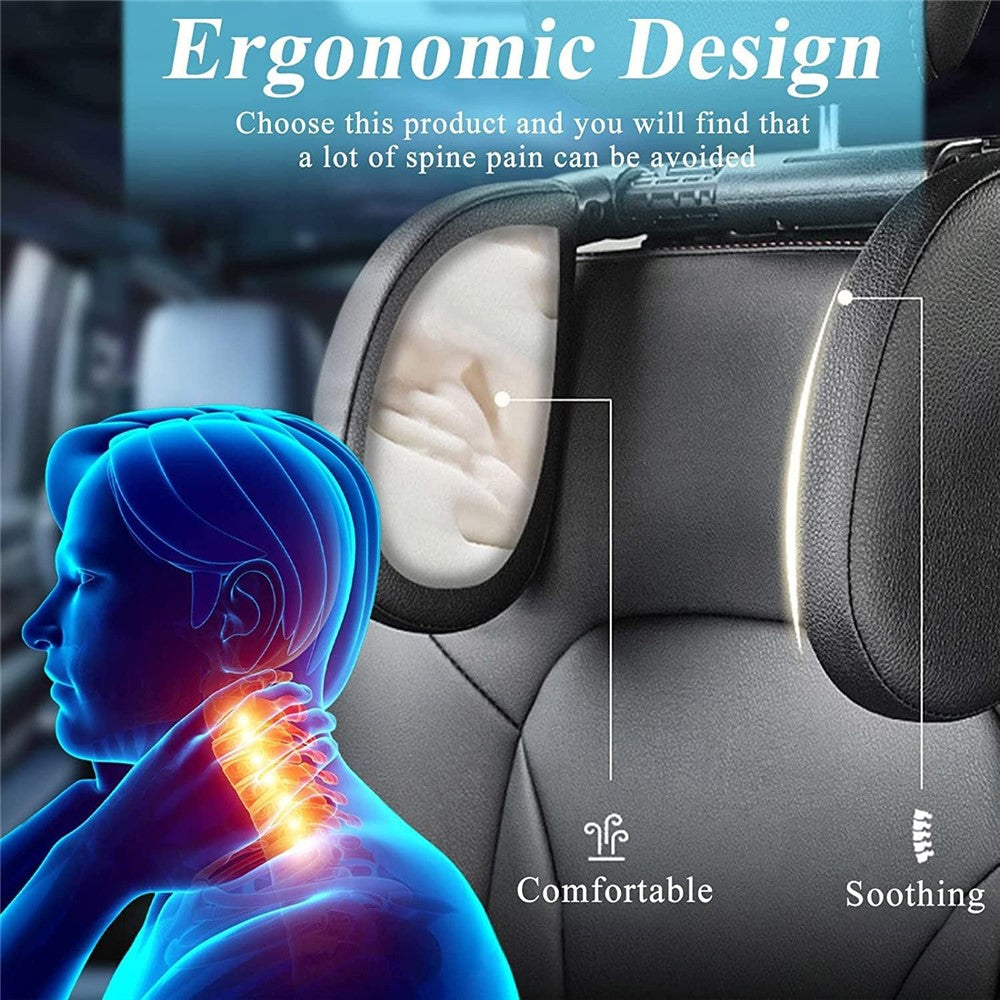 A05 Car Headrest Two Side Pillow Children Adult Car Seat Memory Foam Head Rest Cushion with Hook