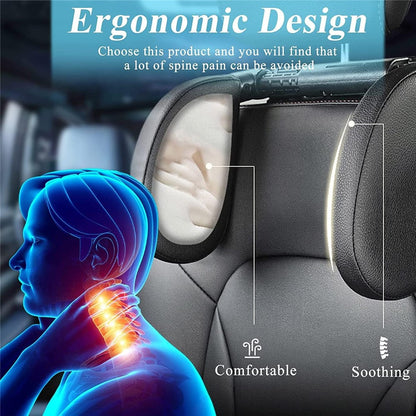 A05 Car Headrest Two Side Pillow Children Adult Car Seat Memory Foam Head Rest Cushion with Hook