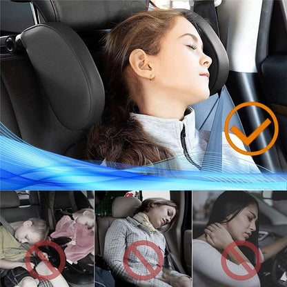 A05 Car Headrest Two Side Pillow Children Adult Car Seat Memory Foam Head Rest Cushion with Hook
