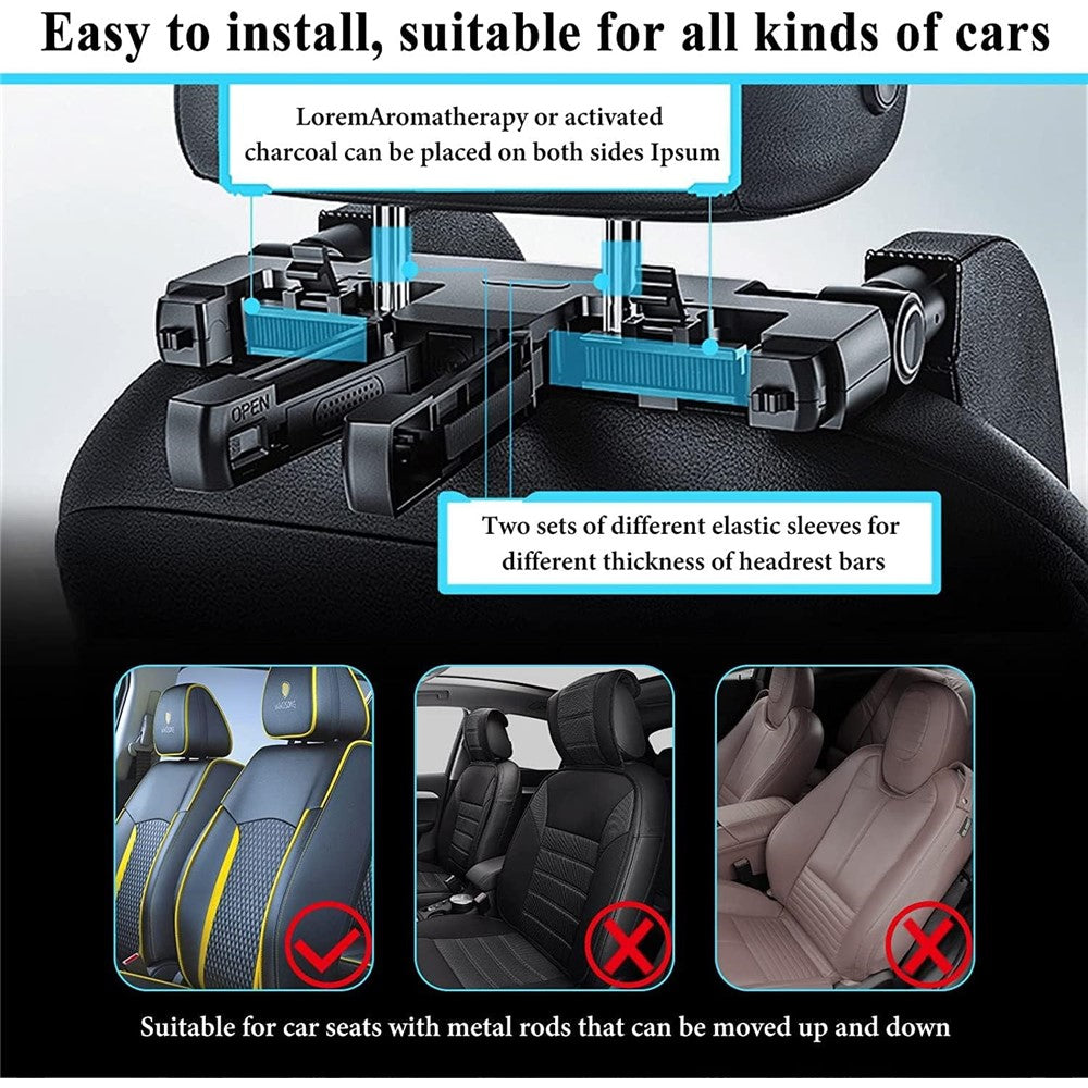 A05 Car Headrest Two Side Pillow Children Adult Car Seat Memory Foam Head Rest Cushion with Hook