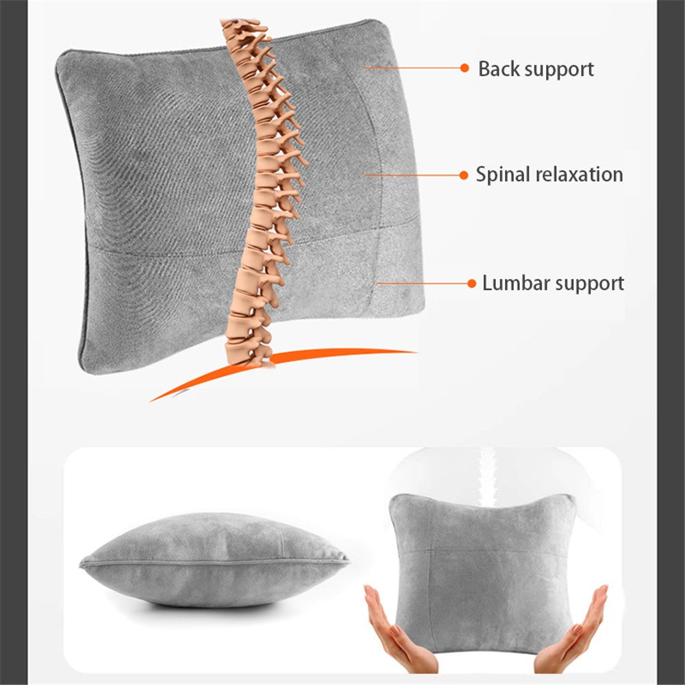 1152 Car Seat Waist Support Pillow Suede+Memory Foam Fatigue Relieve Lumbar Cushion