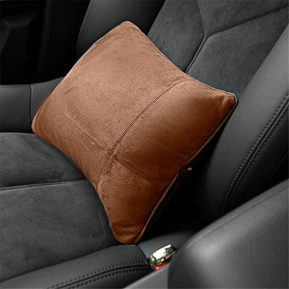 1152 Car Seat Waist Support Pillow Suede+Memory Foam Fatigue Relieve Lumbar Cushion