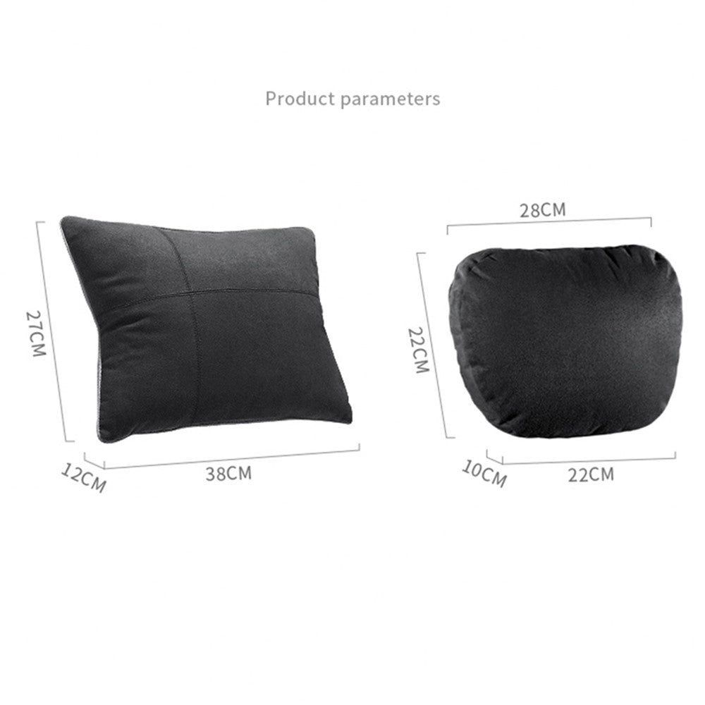 1152 Car Seat Waist Support Pillow Suede+Memory Foam Fatigue Relieve Lumbar Cushion