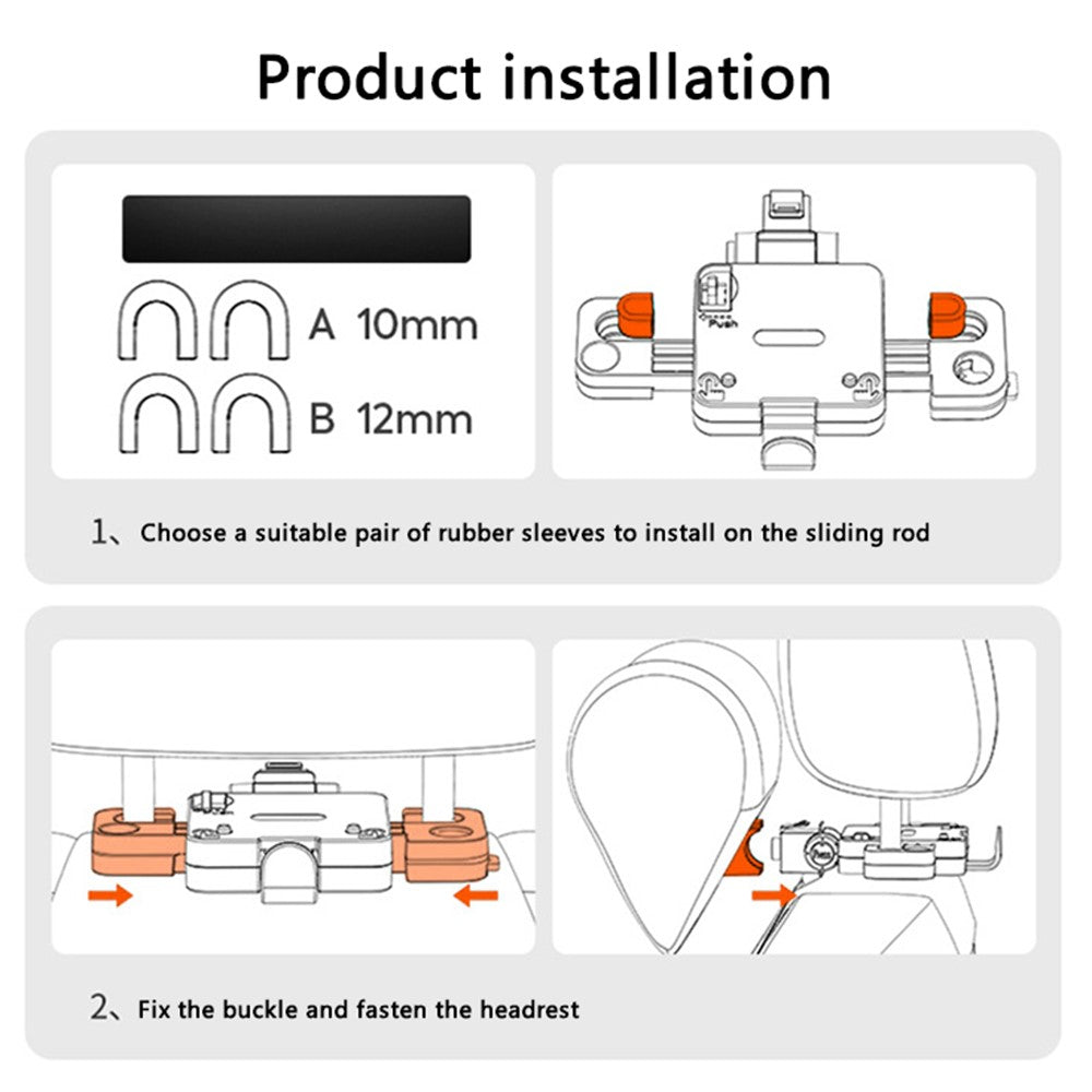 ZJ002 9D Automobile Seat Headrest Universal Adjustable Mechanical Headrest with Bracket