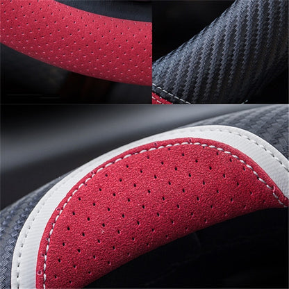 38cm D-shape Cute Rabbit Design Women Car Steering Wheel Cover Artificial Leather Anti-skid Sleeve