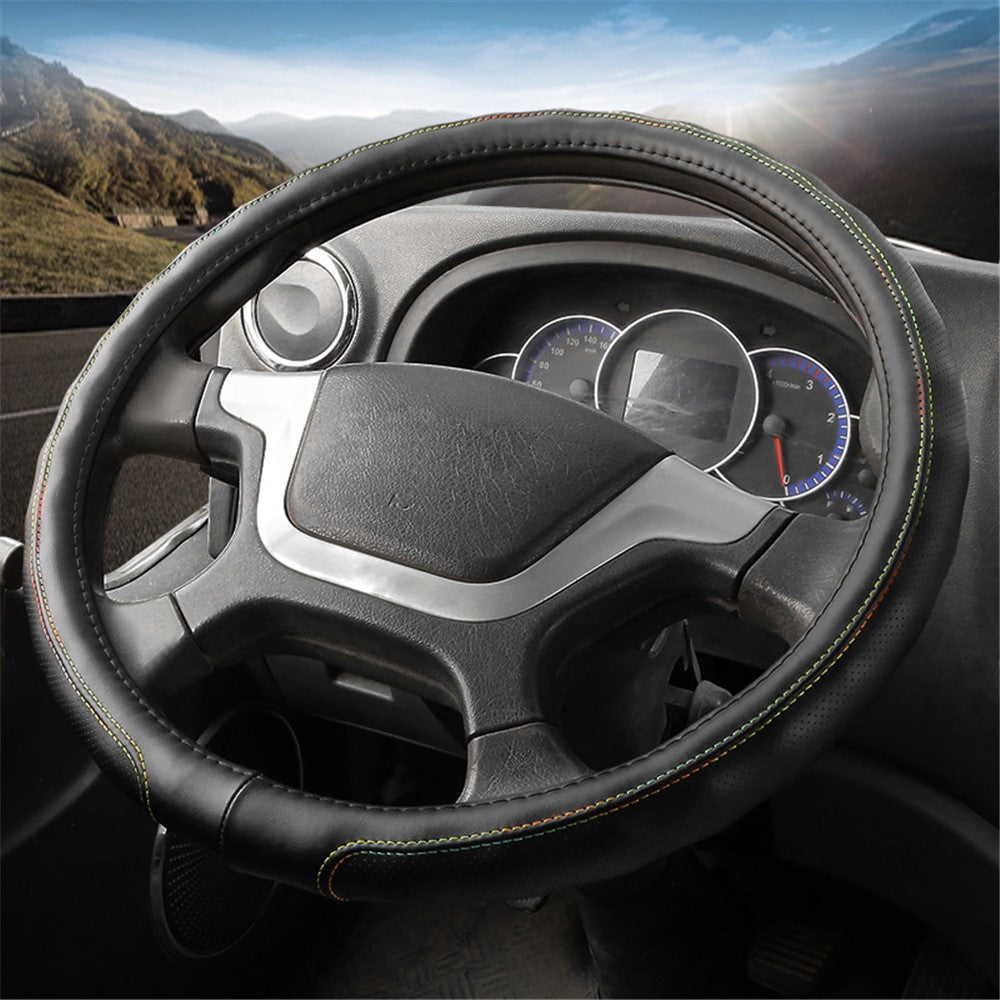 40CM Truck Steering Wheel Cover Anti-Slip Leather Sleeve Protector