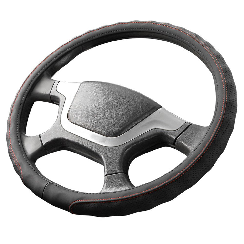 42CM Anti-Slip Design Leather Sleeve Protector Cover for Truck Steering Wheel