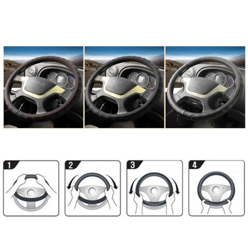 42CM Anti-Slip Design Leather Sleeve Protector Cover for Truck Steering Wheel