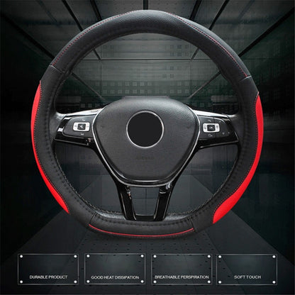 38cm Round Car Steering Wheel Cover Breathable Imitation Leather Steering Wheel Sleeve