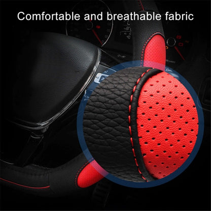 38cm Round Car Steering Wheel Cover Breathable Imitation Leather Steering Wheel Sleeve