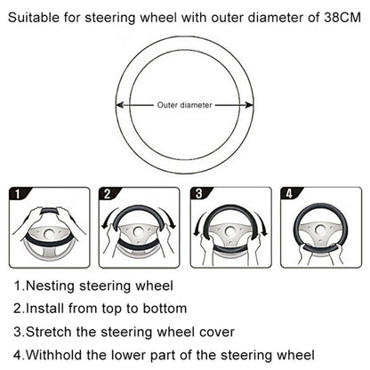 38cm Round Car Steering Wheel Cover Fluffy Winter Plush Anti-Slip Car Decoration