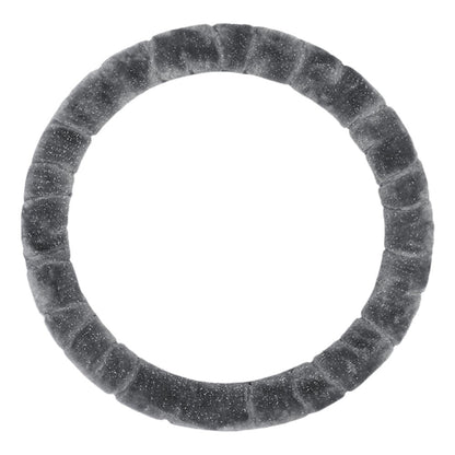 38cm Round Car Steering Wheel Cover Fluffy Winter Plush Anti-Slip Car Decoration