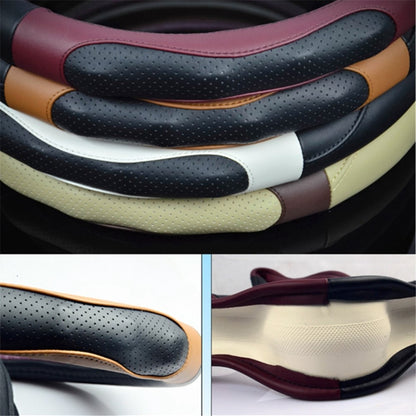 38cm Round Car Steering Wheel Cover Anti-skid Microfiber Leather Steering Wheel Sleeve