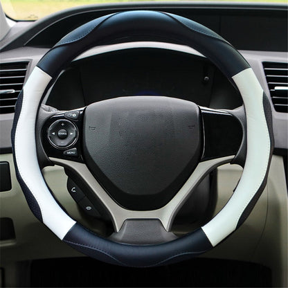 38cm Round Car Steering Wheel Cover Anti-skid Microfiber Leather Steering Wheel Sleeve