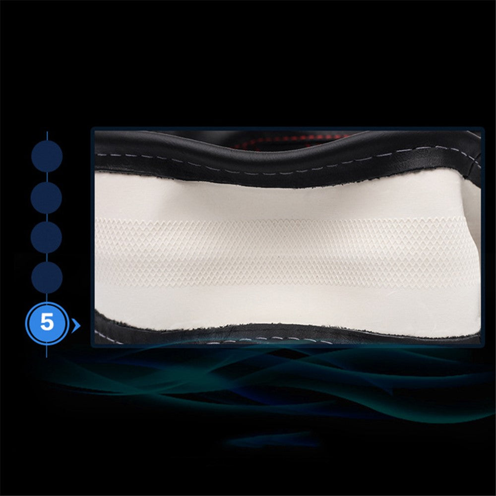38cm Stylish Car Steering Wheel Cover Cowhide Leather Anti-skid Steering Wheel Sleeve