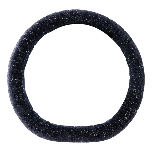 38cm D-shape Fluffy Steering Wheel Cover Short Plush Non-Slip Steering Wheel Protector
