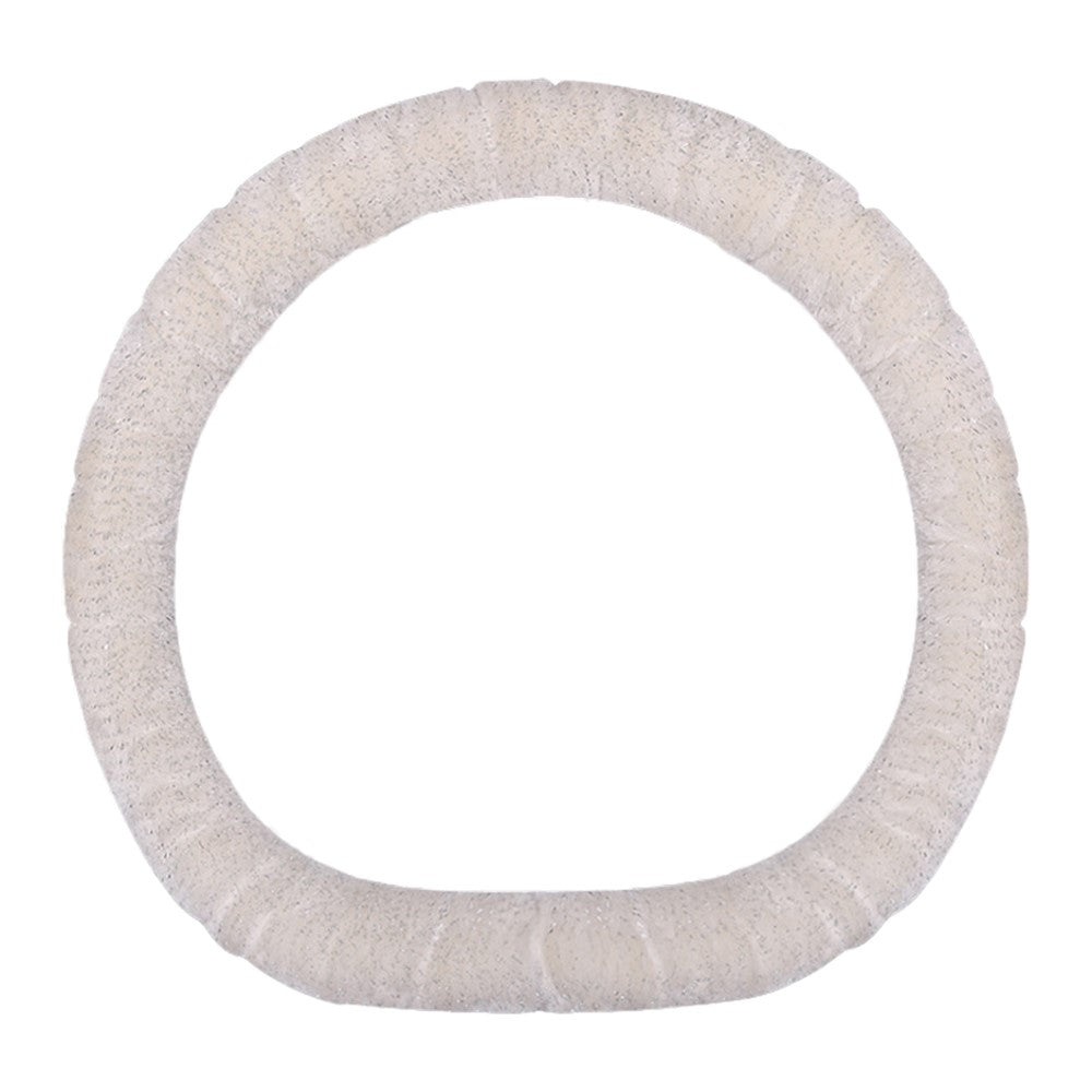 38cm D-shape Fluffy Steering Wheel Cover Short Plush Non-Slip Steering Wheel Protector