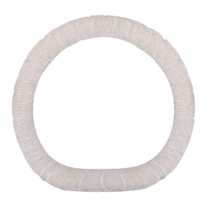 38cm D-shape Fluffy Steering Wheel Cover Short Plush Non-Slip Steering Wheel Protector