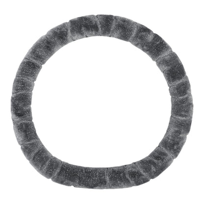 38cm D-shape Fluffy Steering Wheel Cover Short Plush Non-Slip Steering Wheel Protector