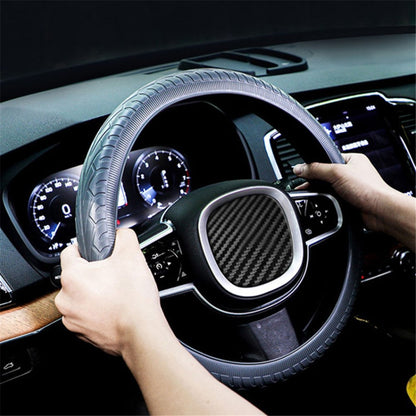 Car Tire Texture Steering Wheel Anti-slip Grip Silicone Protective Cover