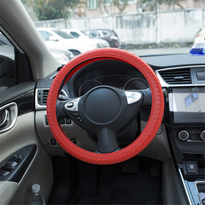 Car Tire Texture Steering Wheel Anti-slip Grip Silicone Protective Cover