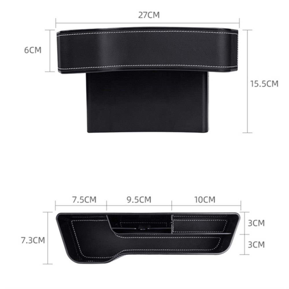Passenger Side Car Front Seat Seam Storage Box Car Seat Gap Phone Drink Can Organizer