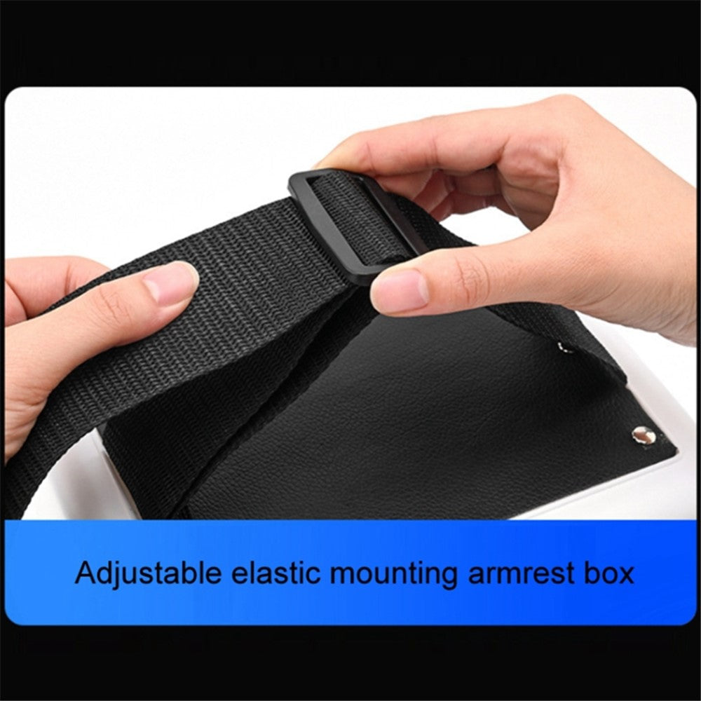 Car Armrest Storage Box ABS Tissue Case Organizer with Foldable Cup Holder