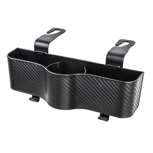 Car Seat Back Storage Box Sundries Organizer Carbon Fiber Texture Plastic Hanging Case