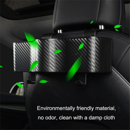 Car Seat Back Storage Box Sundries Organizer Carbon Fiber Texture Plastic Hanging Case