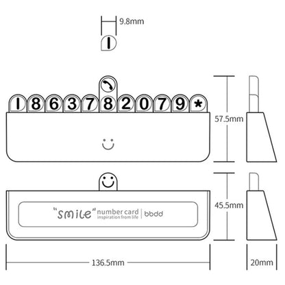 BBDD Hidden Car Phone Number Card Plastic Temporary Parking Plate Auto Accessories