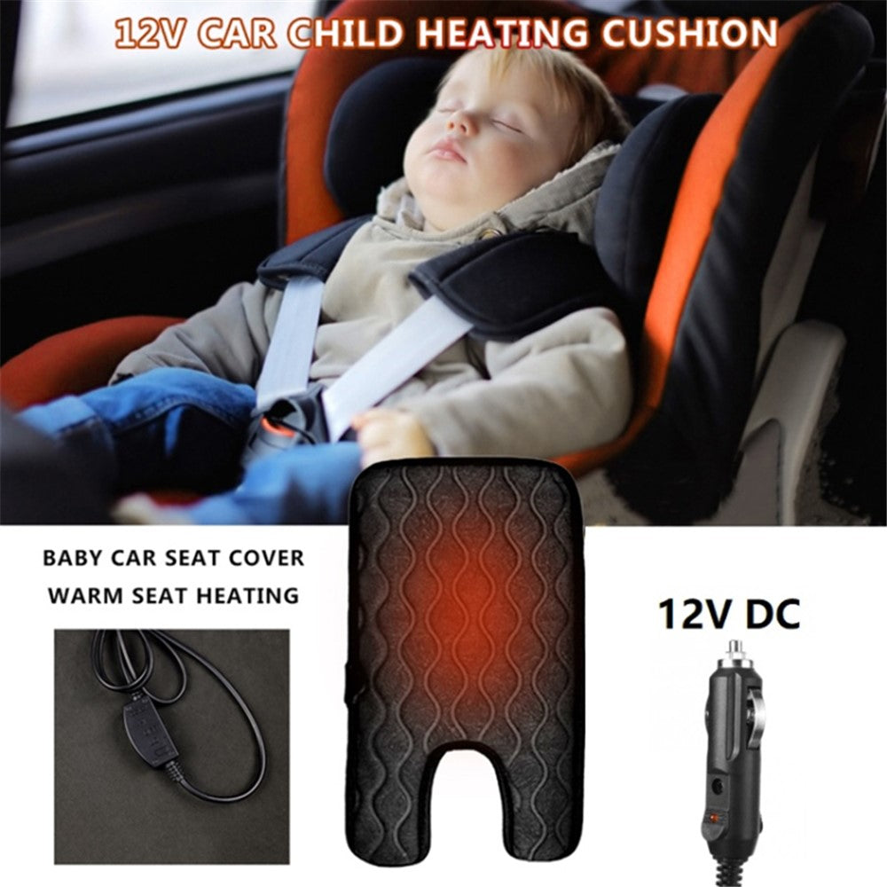 12V Car Heating Seat Cushion Cigarette Lighter Plug Single Seat Electric Heating Seat Mat for Children