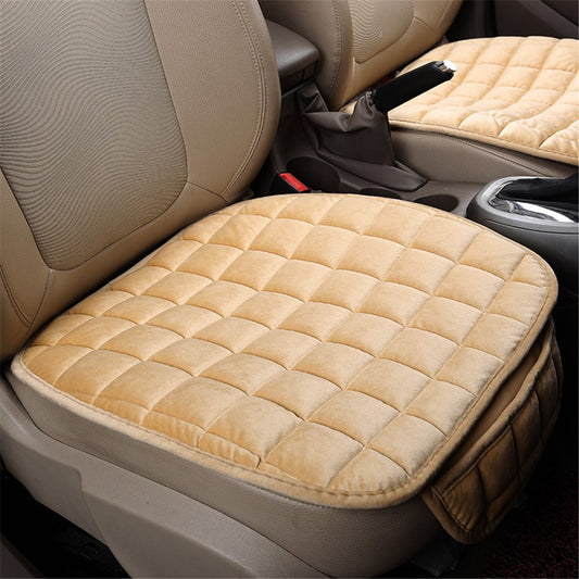 Non-slip Winter Car Front Seat Cover Pad Universal Warm Velvet Cushion with Pocket
