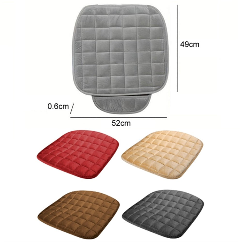 Non-slip Winter Car Front Seat Cover Pad Universal Warm Velvet Cushion with Pocket