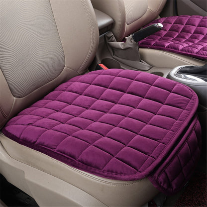 Non-slip Winter Car Front Seat Cover Pad Universal Warm Velvet Cushion with Pocket