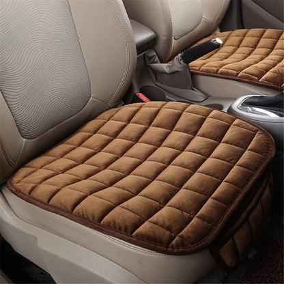 Non-slip Winter Car Front Seat Cover Pad Universal Warm Velvet Cushion with Pocket