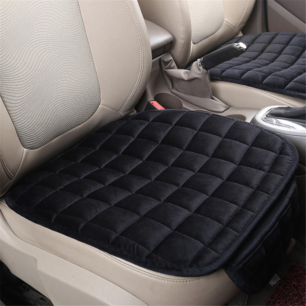 Non-slip Winter Car Front Seat Cover Pad Universal Warm Velvet Cushion with Pocket