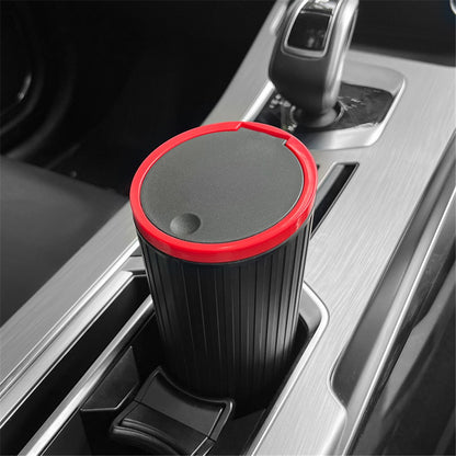 DM-143 ABS + PP Versatile Car Storage Bin with Lid Auto Vehicle Trash Can Fit Cup Holder