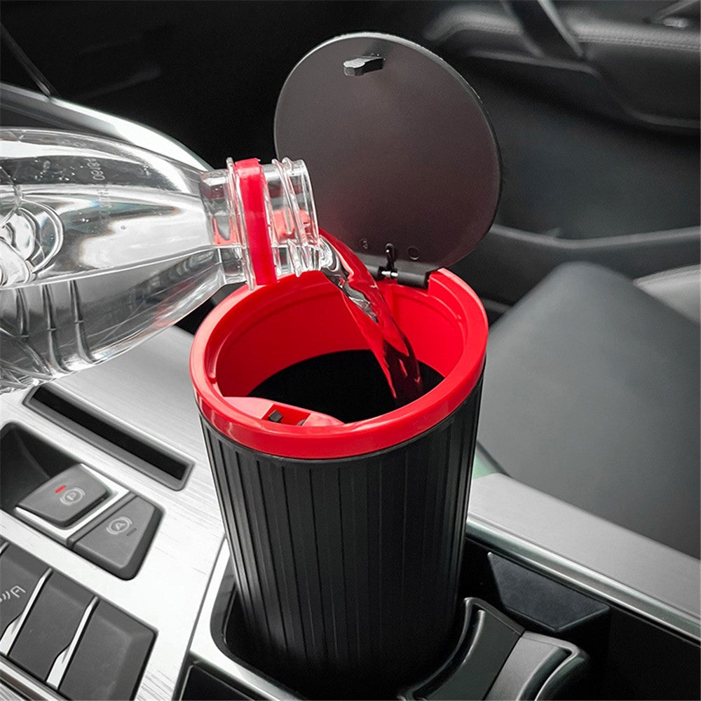 DM-143 ABS + PP Versatile Car Storage Bin with Lid Auto Vehicle Trash Can Fit Cup Holder