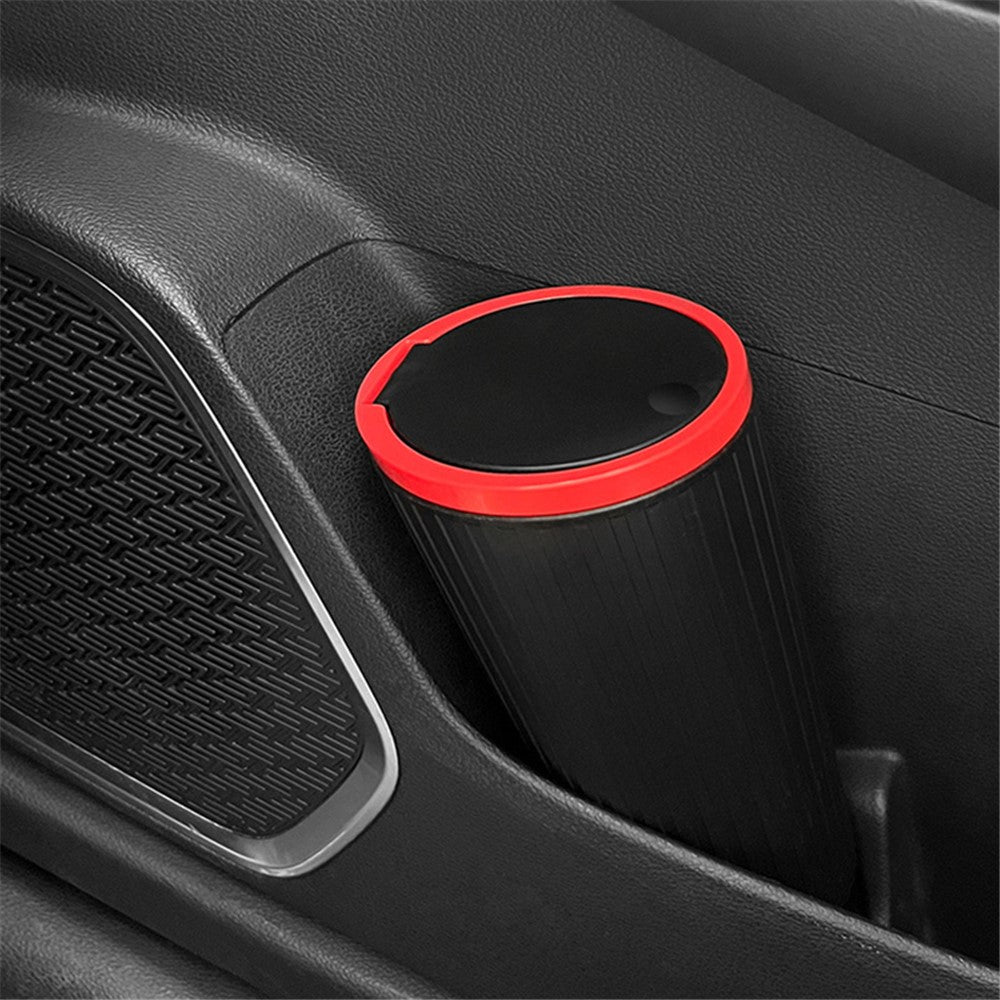 DM-143 ABS + PP Versatile Car Storage Bin with Lid Auto Vehicle Trash Can Fit Cup Holder