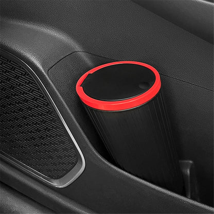 DM-143 ABS + PP Versatile Car Storage Bin with Lid Auto Vehicle Trash Can Fit Cup Holder