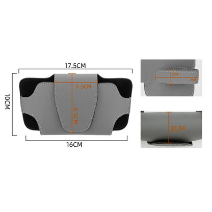 Nappa Texture PU Leather Car Glasses Storage Case Sun Visor Clip Sunglasses Holder