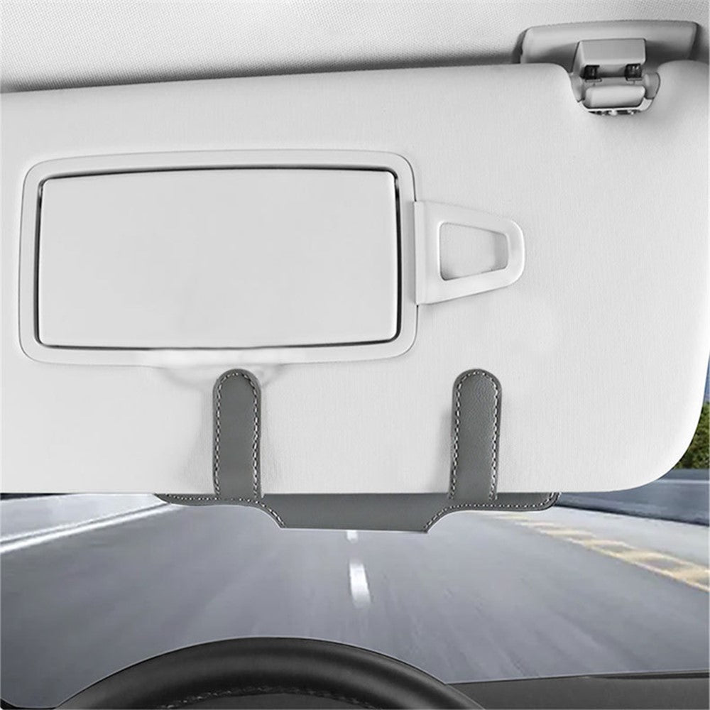 Nappa Texture PU Leather Car Glasses Storage Case Sun Visor Clip Sunglasses Holder
