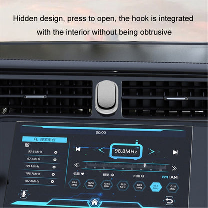 2PCS Car Mini Hook Adhesive Metal Hanger for Key, Purse, Headphone, Charging Cable