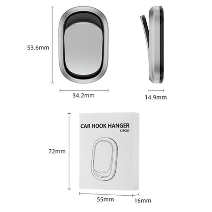 2PCS Car Mini Hook Adhesive Metal Hanger for Key, Purse, Headphone, Charging Cable