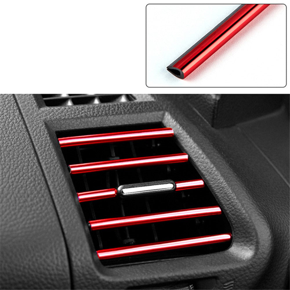 10Pcs Car Air Outlet Decorative Strips Vehicle Trim Air Vent Flexible PVC Decor Strips