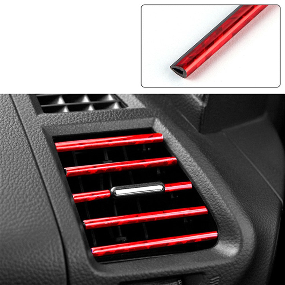 10Pcs Car Air Outlet Decorative Strips Vehicle Trim Air Vent Flexible PVC Decor Strips