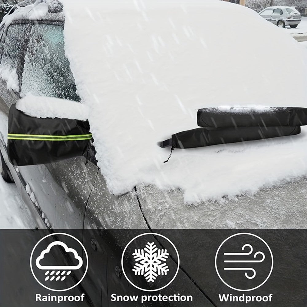 1 Pair 600D Oxford Cloth Car Rearview Mirror Cover Thickened Rainproof Snow-Proof Cover