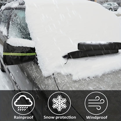 1 Pair 600D Oxford Cloth Car Rearview Mirror Cover Thickened Rainproof Snow-Proof Cover