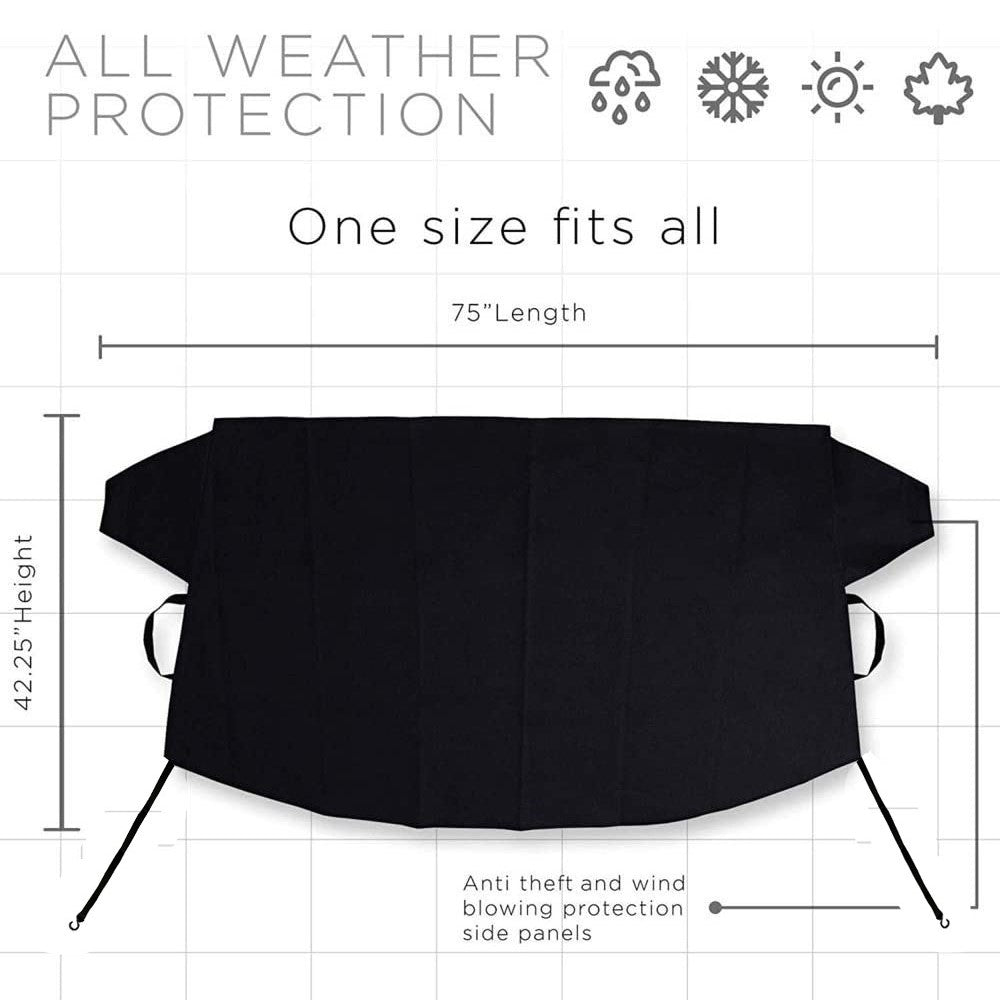 190x107cm 600D Oxford Cloth Thicken Car Front Windshield Waterproof Cover Windscreen Ice Snow Cover