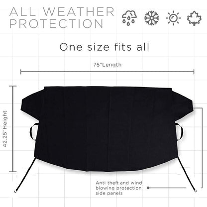 190x107cm 600D Oxford Cloth Thicken Car Front Windshield Waterproof Cover Windscreen Ice Snow Cover